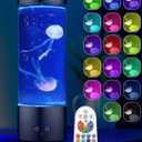 Pawfly 11 inch Jellyfish Lamp USB-C Powered LED Jellyfish Light with 4 Lighting Modes & 17 Color Changing Effects Table Mood Lamp Night Light for Home Office Decoration Gift for Birthday Easter