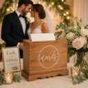 Eximious India Wedding Card Box with Card Slit and Lock 12"X10"X4.5"- Gift Wishing Well Card Box for Weddings, Receptions, Birthdays, Graduations, Baby Showers, Honeymoon Funds KHNDCNC (White)