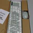 Wireless Keyboard and Mouse Combo, Full-Sized Wireless Keyboard and Adjustable DPI Mouse, 2.4GHz USB Receiver, Silent Keyboard and Mouse for PC, Windows, MAC, Desktop, Laptop (Avocado Green)