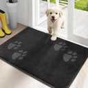 PURRUGS Dirt Trapping Door Mat 20" x 31.5", Non-Skid/Slip Machine Washable Microfiber Entrance Rug, Shoes Scraper, Dog Doormat, Super Absorbent Floor Mat for Muddy Wet Shoes and Paws, Charcoal
