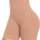 Shapewear Shorts Tummy Control for Women High Waisted Body Shaper Underwear Slimming Slip Shorts Under Dresses (XX-Large, #1 Light Brown(medium Control))
