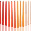 12pcs Taper Candles Citrus Scented Orange Gradient Color, Handmade from Vegan Soy Wax for Holiday Wedding Party Home Dinner Decoration, Orange
