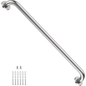 ZUEXT 32 Inch Brushed Nickel Stainless Steel Bathroom Shower Grab Bar | Grab Bar Handle for Wall, Shower Balance Bar, Safety Hand Rail Support, for Handicap Elderly Injury Seniors, 1.25" Diameter