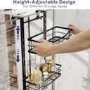 SWTYMIKI Over the Door Shower Caddy - 3 Tier Adjustable Shower Organizer Hanging with Soap Holder, No Drilling Stainless Steel Bathroom Rack Hanging for Body Wash, Shampoo, Soap, Razor, Black
