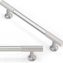 10 Pack Brushed Satin Nickel Cabinet Pulls 5 Inch(128mm) Kitchen Cabinet Handles Solid Zinc Alloy Cabinet Hardware Drawer Pulls (5" Hole Center)