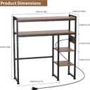 Aetheris Desktop Organizer Shelf, 30" Wooden Office Storage Rack with Outlets, Display Shelf Rack with Light Strip, 5 Tier Desktop Display Rac, Desk Shelf, Desk Hutch for Computer Monitor, Brown
