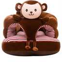 Baby Support Seat, Cute Baby Sofa Chair for Sitting Up, Comfy Plush Infant Seats (Monkey,W17.5 x H17.5)