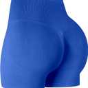 Workout Gym Shorts Women, High Waisted Seamless Butt Lifting Scrunch Butt Sports Shorts Small Blue