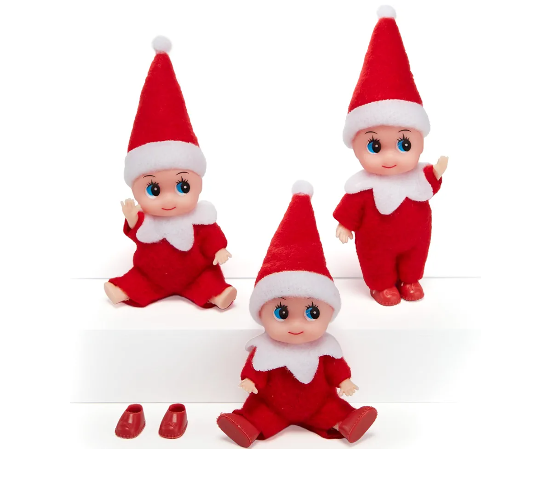 Cunno 12 Pcs Christmas Miniature Baby Dolls Plush with Clothes Xmas Dolls Toy Accessories for Little Girls and Boys Christmas Advent Calendar Easter Decorations(Red)
