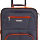 Rockland Fashion Softside 2 Piece Luggage Set, Expandable, (14" Tote/19" Upright), Charcoal