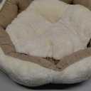 Bedsure Dog Beds for Small Dogs - Round Cat Beds for Indoor Cats, Washable Pet Bed for Puppy and Kitten with Slip-Resistant Bottom, 20 Inches, Camel
