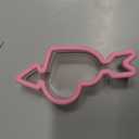 Cupid arrow cookie cutter and heart