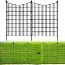 10 Panels Decorative Garden Fence with Gate, 40 in(H) X 23.6 ft(L) No Dig Dog Fence Animal Barrier Outdoor for Yard, Rustproof Metal Garden Edging and Borders, Temporary Fencing Stakes (10 Panels-23.6 ft(L) X 40 in(H) with Gate)