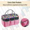 Watpot Marker Storage Bag Art Supply Organizer Case for Pen Coloring Craft Pink