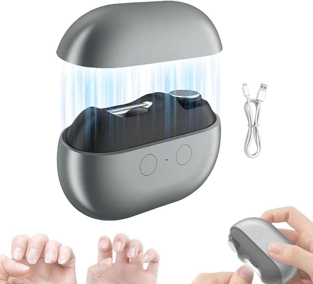Electric Nail Clippers - 2026 Smart Nail Clipper for Seniors, Electric Nail Clipper with LED Light, Painless Toenail Trimmer for Thick Nails, Arthritis, Low Vision (Black 1)