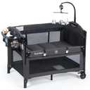 Baby Bassinets Bedside Sleeper, 4 in 1 Portable Bedside Crib w/Mattress, Diaper Changer, Storage Basket, Music Box, Carry Bag, Foldable Playard Sleeper for Newborn (Black)