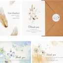 Crisky 50 PK Funeral Thank You Cards with Envelopes, Thank You for Your Sympathy Cards Watercolor Flowers Butterflies Bereavement Sympathy Thank You Cards for Funeral Family Friends (50 Pieces)