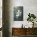 Vintage Halloween Wall Art Ghost On The Swing Poster Canvas print dark academia Room Decor Face Spooky Gothic for Halloween Party House Decor 8x12inch Framed (style-3)