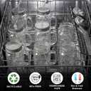 DaYammi Mason Jars with Lids and Straws, 6 Pack 16 Oz Glass Cups for Cold Beverages, Juice, Smoothies, Iced Coffee, Cocktails Leak-Proof Drinking Glasses with Sealed & Straw Lids, Clear