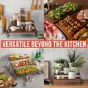 Chef Pomodoro 3 Tiered Serving Trays & Platters with Non-Slip Base for Food Display, Cupcake Stand, Elevated Charcuterie Board Cake Stand, Wooden Tiered Dessert Serving Stand for Parties and Events