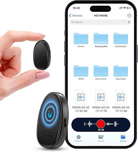 128GB (9860 Hours) Voice Recorder with DSP Triple Noise Reduction, MDalong 3072kbps MP3 Audio Recorderbuilt-in Speaker, HD Voice Activated Recorder for Work, Lectures, Interview, Black