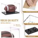 Basketball Display Case, Thickened UV Protection Clear Acrylic Lid Basketball Holder, Wooden Basketball Base Stand for Autographed Ball