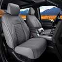 Coverado JK Seat Covers for Jeep Wrangler, Leather Front Seat Covers for Automotive Truck Wrangler Seat Covers Custom Fit for 2008-2012 Jeep Wrangler 2-Door/4-Door, Full Coverage Seat Cushion(Gray)