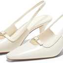 Coutgo Womens Kitten Heels Slingback Dress Shoes Buckle Office Work Pumps Shoes 7.5