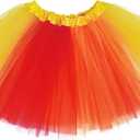 Women's Teen Adult Tutu Skirt Elastic Tulle Tutu Skirt Women Short Dance Ballet Tutu Halloween Christmas Dress Costume (Yellow)