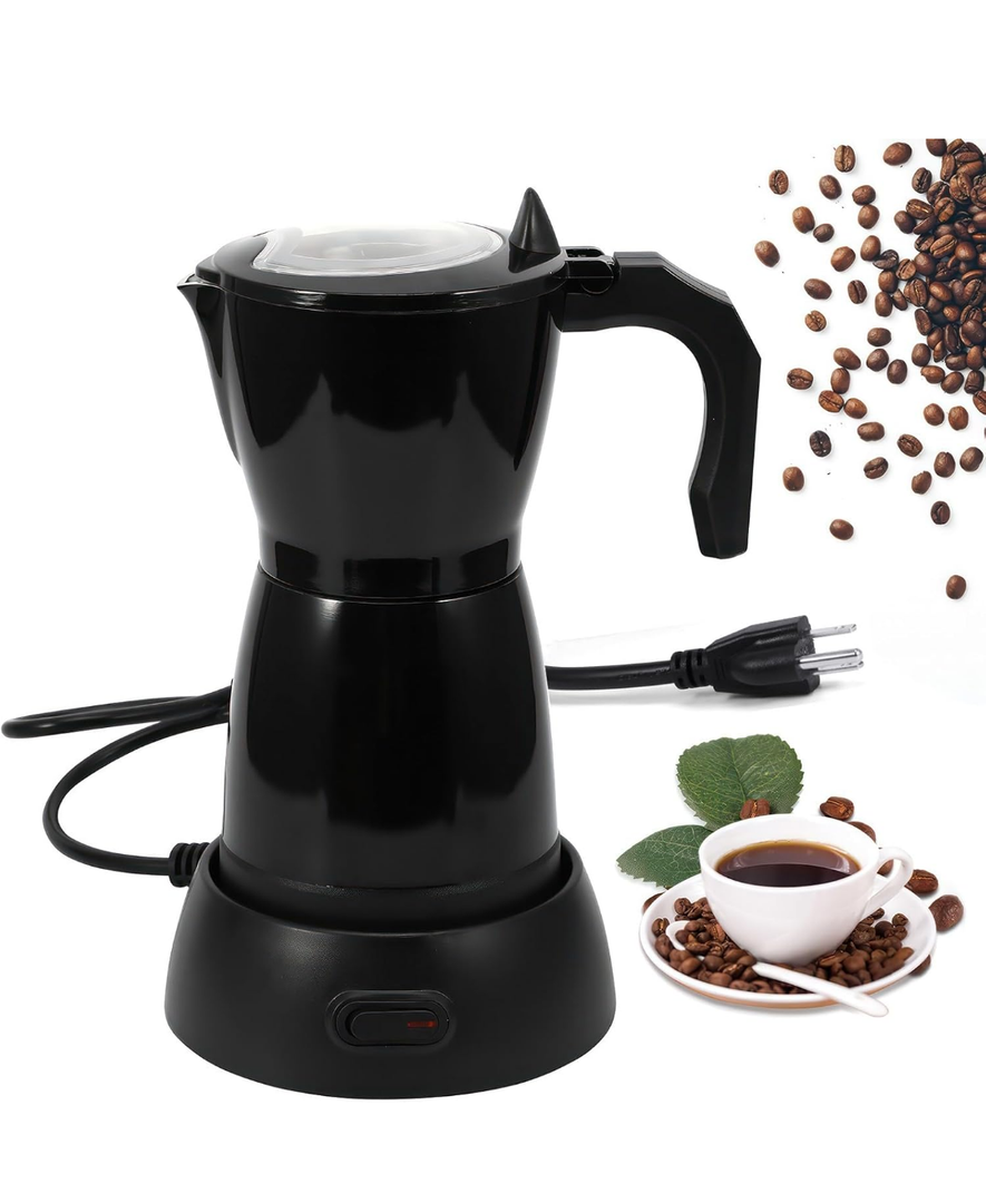 Coffee Pot Electric Moka Pot 6 Cup, Espresso Coffee Maker Cafeteras Electricas Italian Coffee Maker Espresso Makers Portable Aluminum Electric Mocha Pot, Coffee Machine Moka Maker