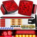 Boat LED Trailer Lights Kit and Light Bar with Wiring Harness Combined Stop, Amber Trailer Marker Lights, Boat Trailer for Camper Truck Snowmobile