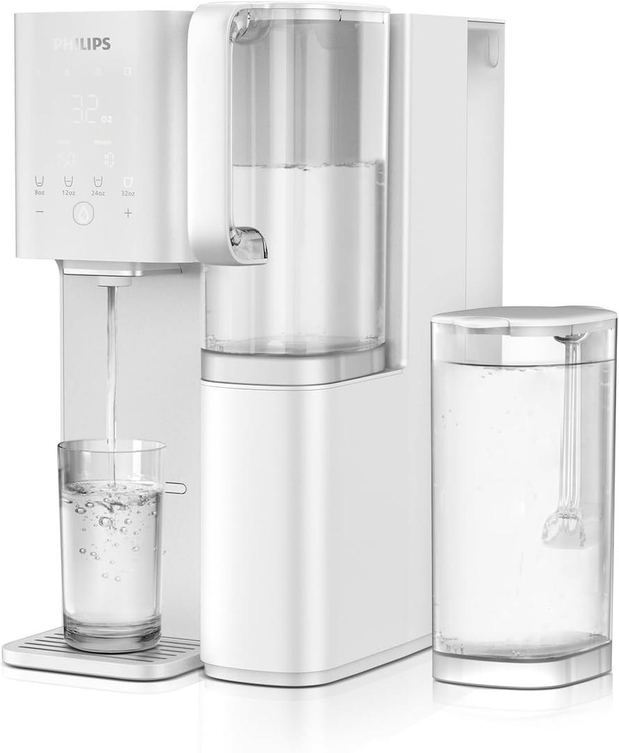 Philips Reverse Osmosis Water Filter Countertop, 6 Stage RO System Water Filtration Purifier with Aquaporin Inside Remineralization and 2 Portable Pitchers, NSF/ANSI 372 Certified, Reduce TDS Lead