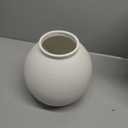 Minimalist White Ceramic Farmhouse Vase, Rustic Design for Home and Living Room Decor, Table, Bathroom, Holiday & Weddings (Ball-White)