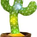 Emoin Christmas Dancing Cactus Toy, Talking Cactus Baby Toys for Baby Christmas Toy Gift Singing Repeats What You Say Baby Interactive Plush