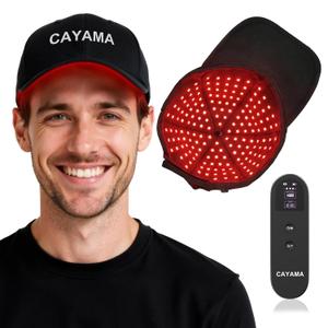 CAYAMA Red Light Hair Growth Cap for Men & Women, 528 Total Light Emitters, Rechargeable Controller, Cordless Sessions, 4 Modes with Adjustable 1020 Min Timer, At-Home Scalp Care (Ink Blackno need plug)