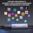 Papeaso Video Capture Card, Video Recording Card Wonderful 4K HDMI to 1080P USB C for Gaming Streaming TV Recorder, for Windows Mac OS System with USB C Adapter to Adjust PS4, Switch, Xbox1