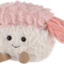 Apricot Lamb Sushi Plush Food Plushies Stuffed Animals for Kids, Soft Cute Plush Toys for Baby Girl and Boy, Fluffy Shrimp Sushi 3.5 Inches
