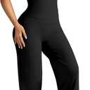 OMKAGI Workout Sets for Women Padded Tank Tops Matching Straight Leg Yoga Outfits (Black, XS)