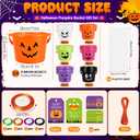 Halloween Plastic Pumpkin Candy Buckets Gift Set,24-Pcs(6 Colors)