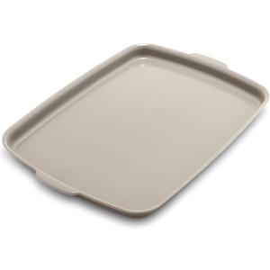 GreenPan Premiere Ovenware Healthy Ceramic Nonstick 18" x 13" Half Rectangular Baking Pan, PFAS-Free, Warp-Free Bakeware, Durable Quick Heating Tray, Oven Safe to 600F, Dishwasher Safe, Taupe, 18" x 13" Half Sheet Pan