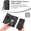 Asuwish Phone Case for Samsung Galaxy A13 5G Zipper Wallet Magnetic Detachable Cover with Screen Protector and Glitter Card Holder Stand Cell A04S M13 G5 A 13 2022 13A A135G SM A136U Women Men Black