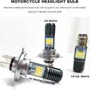 9-16V H4 LED Motorcycle Headlight Bulbs, Super Bright 3030 Chips Bulb Halogen Lamp Replacement, Waterproof High/Low Beam LED Headlight Bulb for Most Motorcycles ATVs (White)