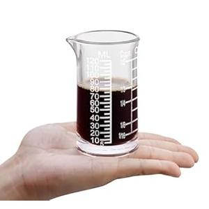 Ackers 4 oz Glass Measuring Cup Shot Glass with Ounce, Ml, Cups Markings for Kitchen & Bar (Pack of 2)