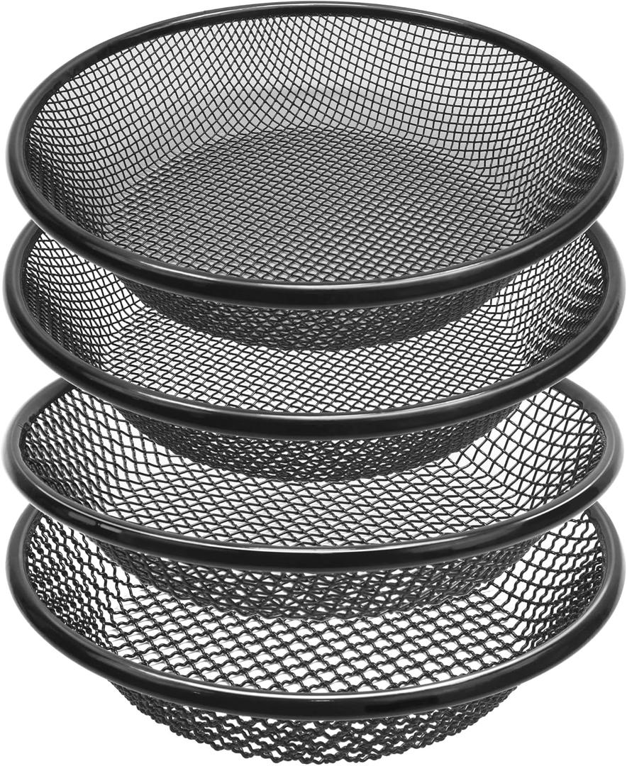 4Pcs 11.8" W Soil Sifter for Gardening, 2,4,6,8mm Grid Rock Sifter for 5 Gallon Bucket, Stainless Steel Fine Dirt Sifter, Compost Sifter for Capturing Dirt, Sand, Rocks, and Filtering Compost (Black)