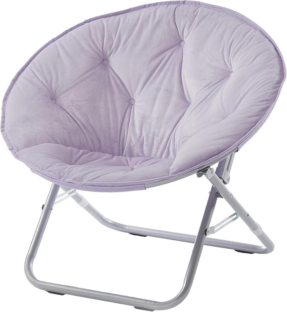 Urban Lifestyle Micromink Foldable Saucer Chair, Lavender, 1 Count