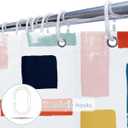 SASTYBALE Bathroom Shower Curtain, Modern Minimalist Bathroom Curtains with Color Blocks Design, Water Resistant Machine Washable for Bathtub with 12 Durable Hooks, 72x84 Inch