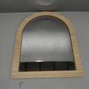 SWTHONY 13 x 15.7 Inch Boho Small Arch Mirrors for Wall Decor, Hanging Rustic Wood Frame Mirror for Farmhouse, Nursery, Bedroom, Livingroom