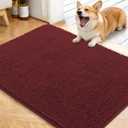 OLANLY Dog Door Mat for Muddy Paws 40x32, Absorbs Moisture and Dirt, Absorbent Non-Slip Washable Doormat, Quick Dry Chenille Mud Mat, Entry Indoor Entryway Carpet for Inside Floor, Caramel Russet