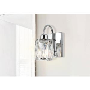 Bathroom Wall Sconce Chrome Vanity Light with K9 Crystal for Mirror Hallway