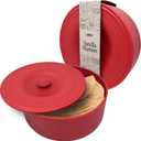 Tortilla Warmer (9" x 3.1"-Inch) Insulated Container with Lid, Fits up to 20 Tortillas, BPA FREE Microwave & Dishwasher Safe Holder Box For Torilla, Taco, Chapati, Flat Breads (1 Pack - Red)